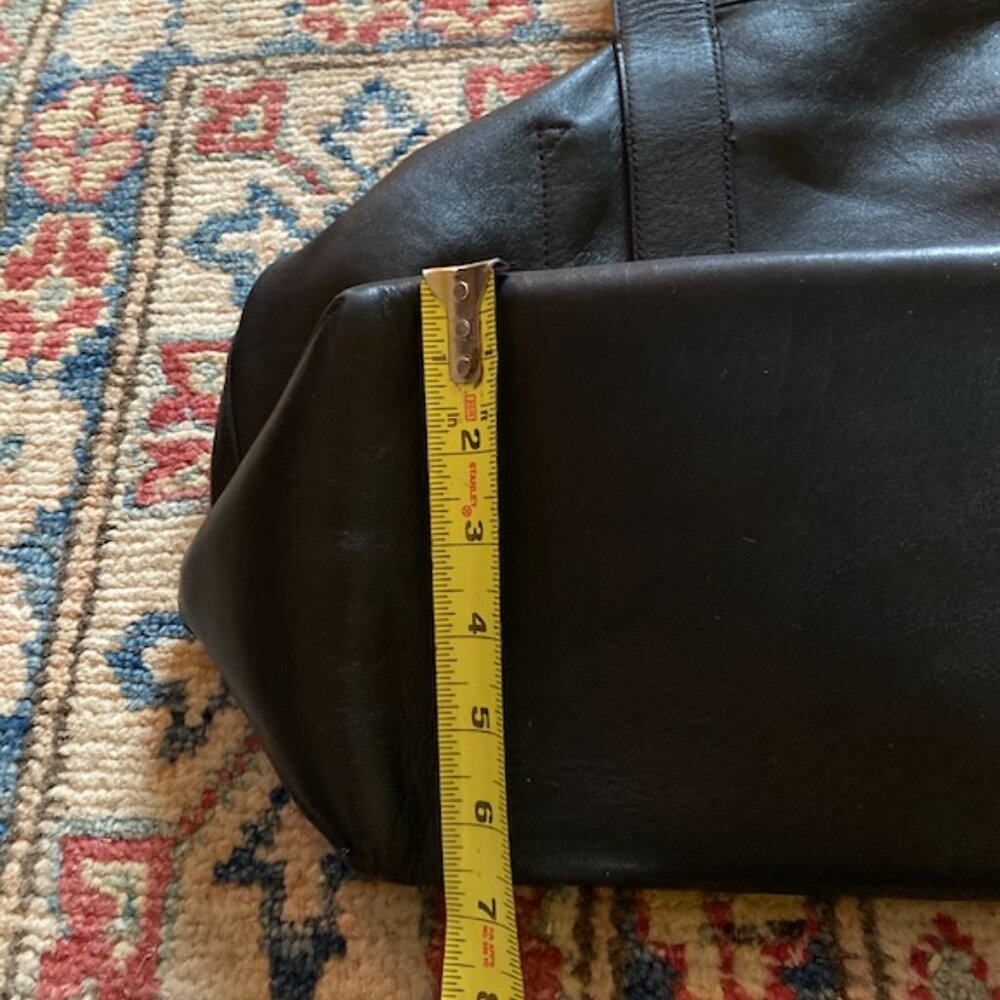 J. Crew Large Montauk Tote - Black Leather - GORGEOUS! - Picture 10 of 12
